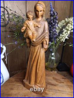 Antique Carved Wooden Modona with Child (ROC) 1913/1948 RELIGIOUS Figurine RARE Antique Carved Wooden Modona with Child (ROC) 1913/1948 RELIGIOUS Figurine RARE
