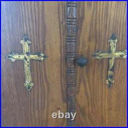 Antique Catholic Last Rites Sick Call Box Viaticum Cabinet Religious