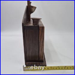 Antique Catholic Last Rites Sick Call Wood Box Crucifix Last Supper Religious