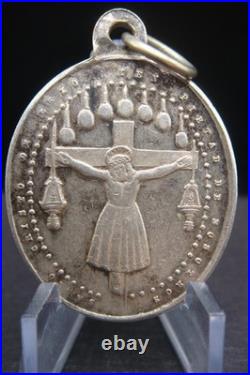 Antique Catholic Medal Santo Cristo de Lezo Spain Basilica Holy Protection