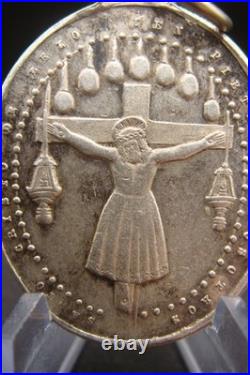 Antique Catholic Medal Santo Cristo de Lezo Spain Basilica Holy Protection