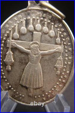 Antique Catholic Medal Santo Cristo de Lezo Spain Basilica Holy Protection