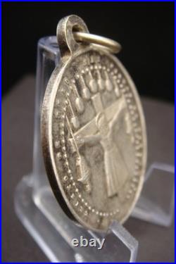 Antique Catholic Medal Santo Cristo de Lezo Spain Basilica Holy Protection