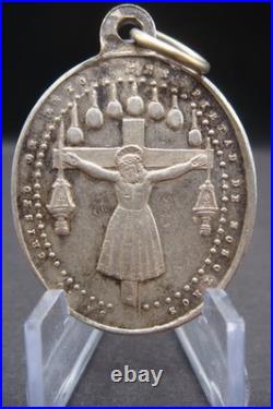 Antique Catholic Medal Santo Cristo de Lezo Spain Basilica Holy Protection