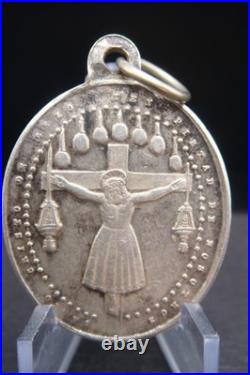 Antique Catholic Medal Santo Cristo de Lezo Spain Basilica Holy Protection