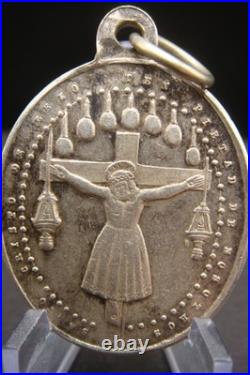 Antique Catholic Medal Santo Cristo de Lezo Spain Basilica Holy Protection