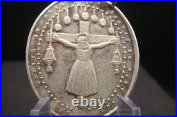 Antique Catholic Medal Santo Cristo de Lezo Spain Basilica Holy Protection