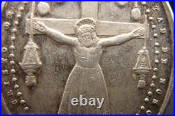 Antique Catholic Medal Santo Cristo de Lezo Spain Basilica Holy Protection