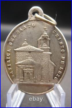 Antique Catholic Medal Santo Cristo de Lezo Spain Basilica Holy Protection