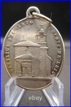 Antique Catholic Medal Santo Cristo de Lezo Spain Basilica Holy Protection
