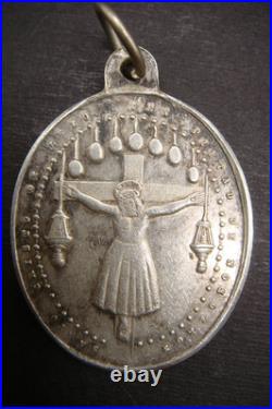 Antique Catholic Medal Santo Cristo de Lezo Spain Basilica Holy Protection
