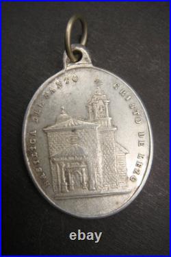 Antique Catholic Medal Santo Cristo de Lezo Spain Basilica Holy Protection