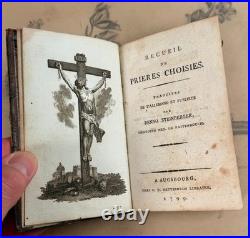 Antique Catholic Prayer Book Recueil De Prieres Choisies French German 18th C