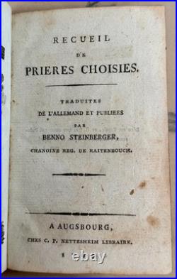 Antique Catholic Prayer Book Recueil De Prieres Choisies French German 18th C