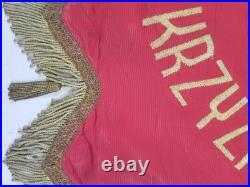 Antique Catholic Printed Religious Jesus Carrying Cross Rosary Tapestry 40x25in