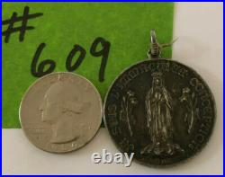 Antique Catholic Religious Medal STERLING Immaculate Heart Mary A. DESAIDE