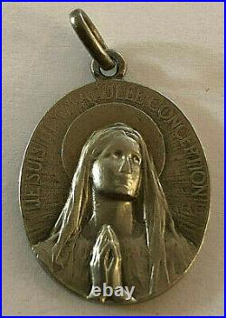 Antique Catholic Religious Medal / STERLING / Immculate Conception By VERNON