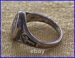 Antique Catholic Religious Sterling Miraculous Ring / ORNATE Size 4 3/4 SWEET