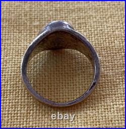 Antique Catholic Religious Sterling Miraculous Ring / ORNATE Size 4 3/4 SWEET