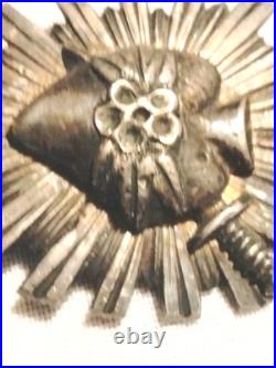 Antique Catholic Sacred Heart Of Jesus Sterling Silver Brooch Pin 2 Rare