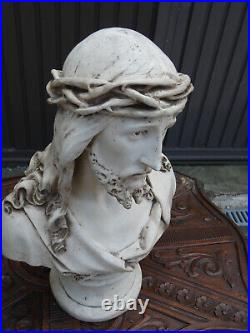 Antique Ceramic ECCE HOMO Bust christ Statue religious