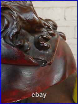 Antique Ceramic chalk ECCE HOMO christ bust sculpture statue religious