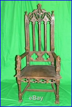 Antique Chair Throne Gothic Arm Vintage Chair Religious Rare