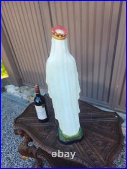 Antique Chalk LOURDES madonna statue religious rare