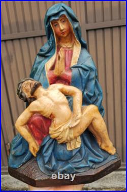 Antique Chalk Pieta Sculpture statue religious