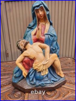 Antique Chalk Pieta Sculpture statue religious