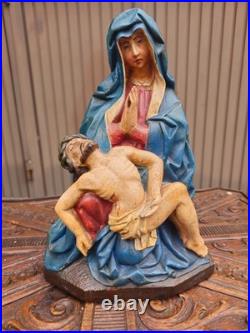 Antique Chalk Pieta Sculpture statue religious