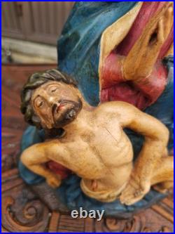 Antique Chalk Pieta Sculpture statue religious