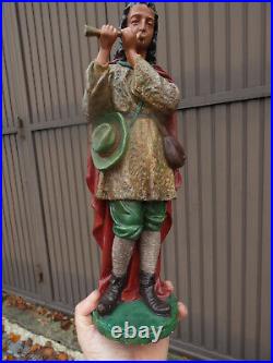 Antique Chalk Sheperd figurine statue nativity christmas group religious