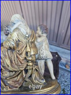 Antique Chalk Statue Mary young jesus john the baptist religious