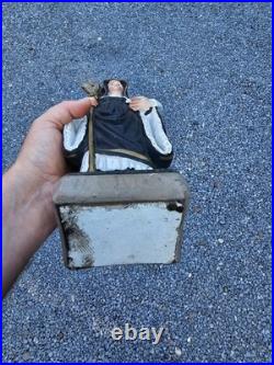 Antique Chalk statue of saint Wivina abbess religious