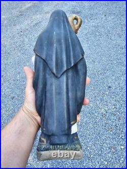 Antique Chalk statue of saint Wivina abbess religious