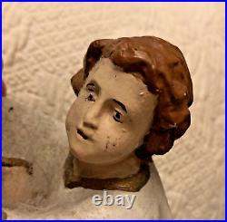 Antique Chalkware Sculpture St Anthony of Padua and Jesus Religious Statue BIG