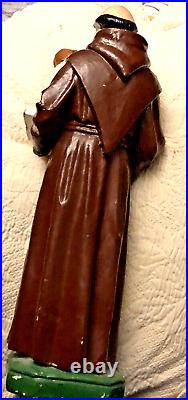 Antique Chalkware Sculpture St Anthony of Padua and Jesus Religious Statue BIG