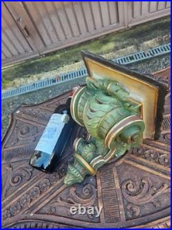 Antique Chalkware religious wall console for saint / clock / crucifix