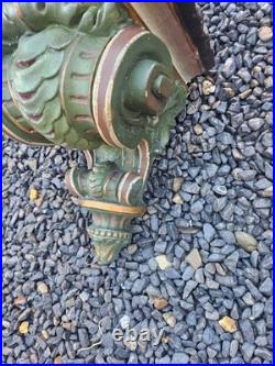 Antique Chalkware religious wall console for saint / clock / crucifix