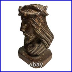 Antique Christian Religious Hand Carved Wood Jesus Statue Antique Christian Religious Hand Carved Wood Jesus Statue