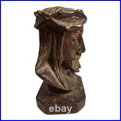 Antique Christian Religious Hand Carved Wood Jesus Statue Antique Christian Religious Hand Carved Wood Jesus Statue