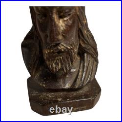 Antique Christian Religious Hand Carved Wood Jesus Statue Antique Christian Religious Hand Carved Wood Jesus Statue