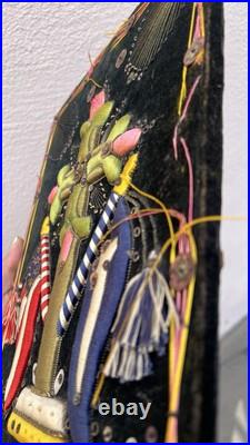 Antique Collection Religious Shrine Crucifix American Flag Embroidered 1920s