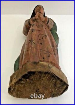 Antique Colonial Folk Art Religious Carved Wood Saint Santo Angel Statue JESUS C