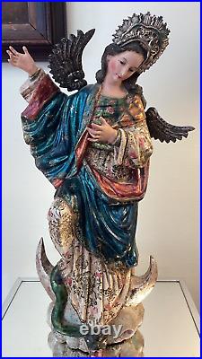 Antique Colonial Santo Virgin of Quito