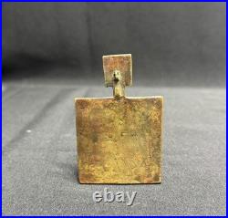 Antique Copper Icon 19th Century 3.3 Russian Religious Collectible Decor Gift Antique Copper Icon 19th Century 3.3 Russian Religious Collectible Decor Gift