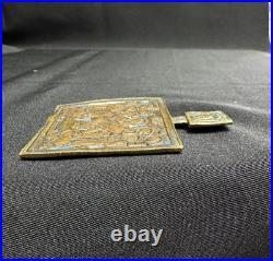 Antique Copper Icon 19th Century 3.3 Russian Religious Collectible Decor Gift Antique Copper Icon 19th Century 3.3 Russian Religious Collectible Decor Gift