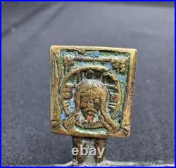 Antique Copper Icon 19th Century 3.3 Russian Religious Collectible Decor Gift Antique Copper Icon 19th Century 3.3 Russian Religious Collectible Decor Gift