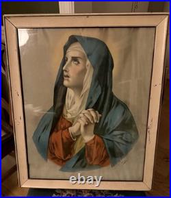 Antique Crosio Mater Dolorosa Framed Print Catholic Religious Mother Of sorrows